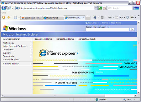 Internet Explorer 7 - Beta 2