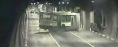 Russian Bus Out of Control in Underground Tunnel