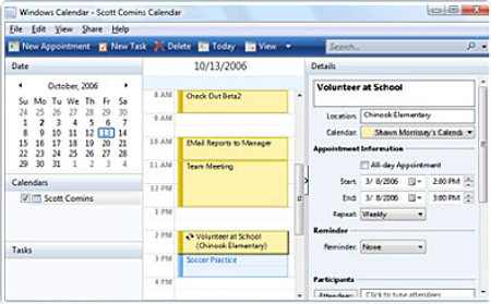 Microsoft Windows Calendar 