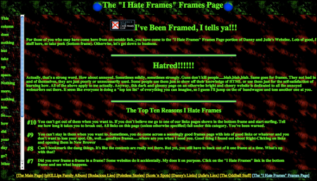 The I Hate Frames Frame Page